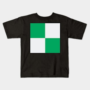 Glasgow Celtic Green and White Checkered Fan Flag Kids T-Shirt